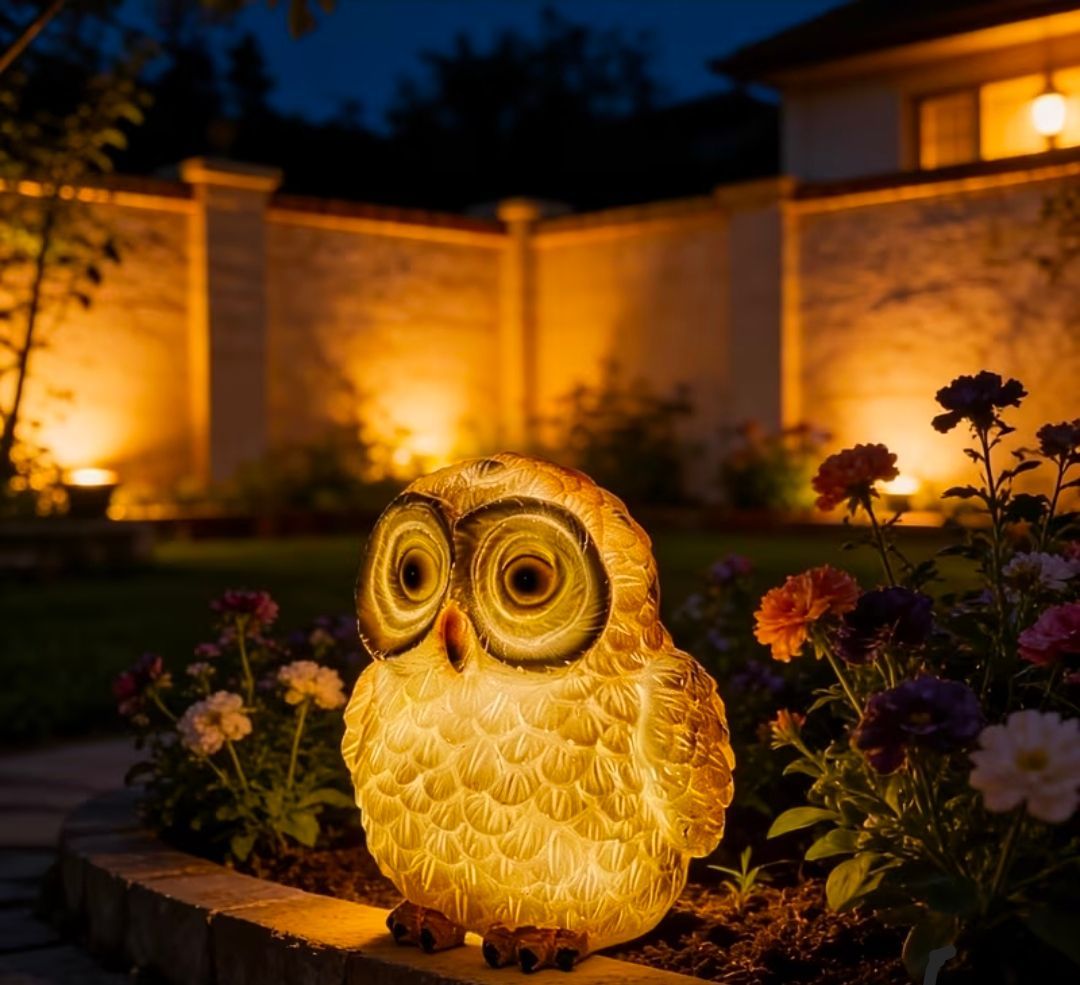 Solar Owl Garden Statue Light