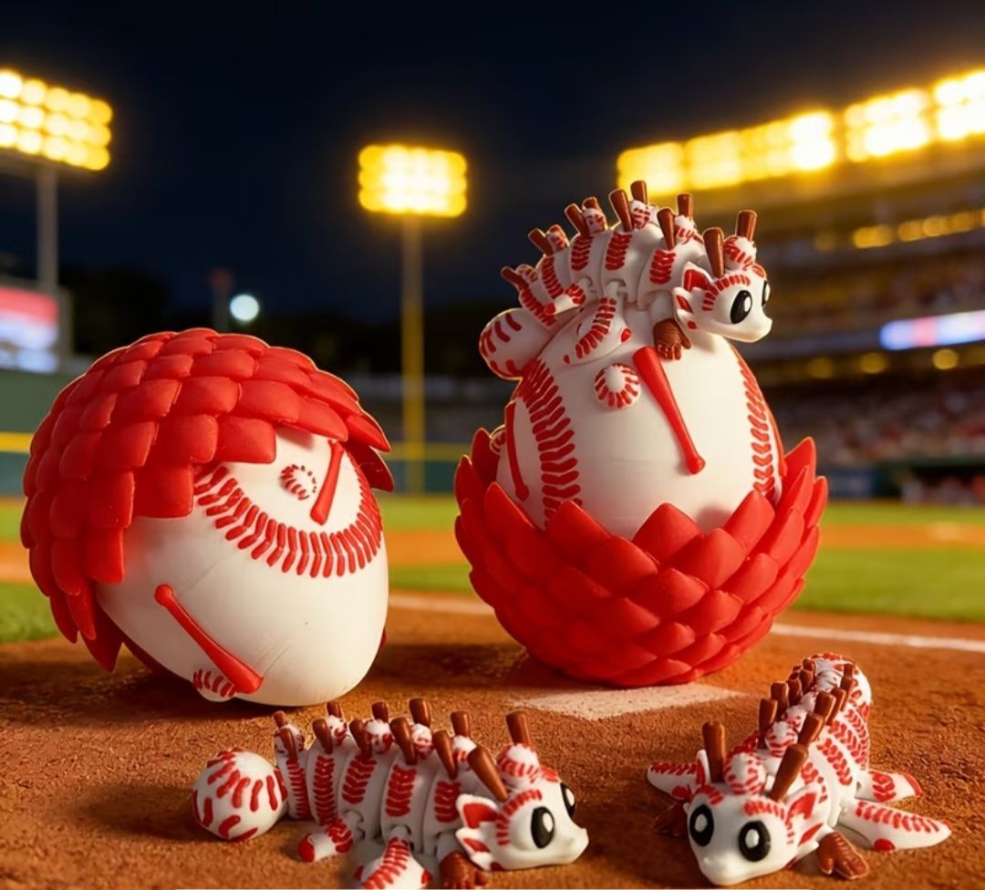 3D Printed Cute and Adorable Baseball Dragon