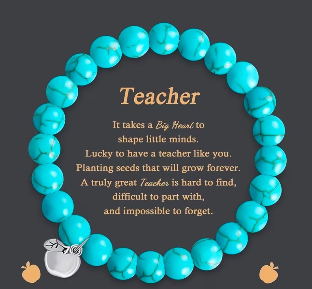 Teacher appreciation bracelet, blue