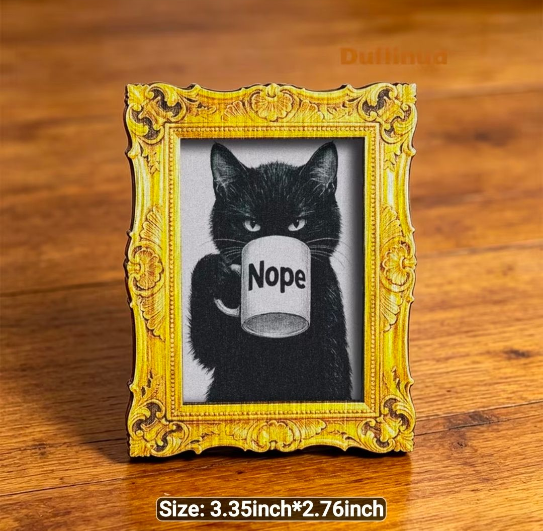 1pc Cute Black Cat Wooden Fridge Magnet