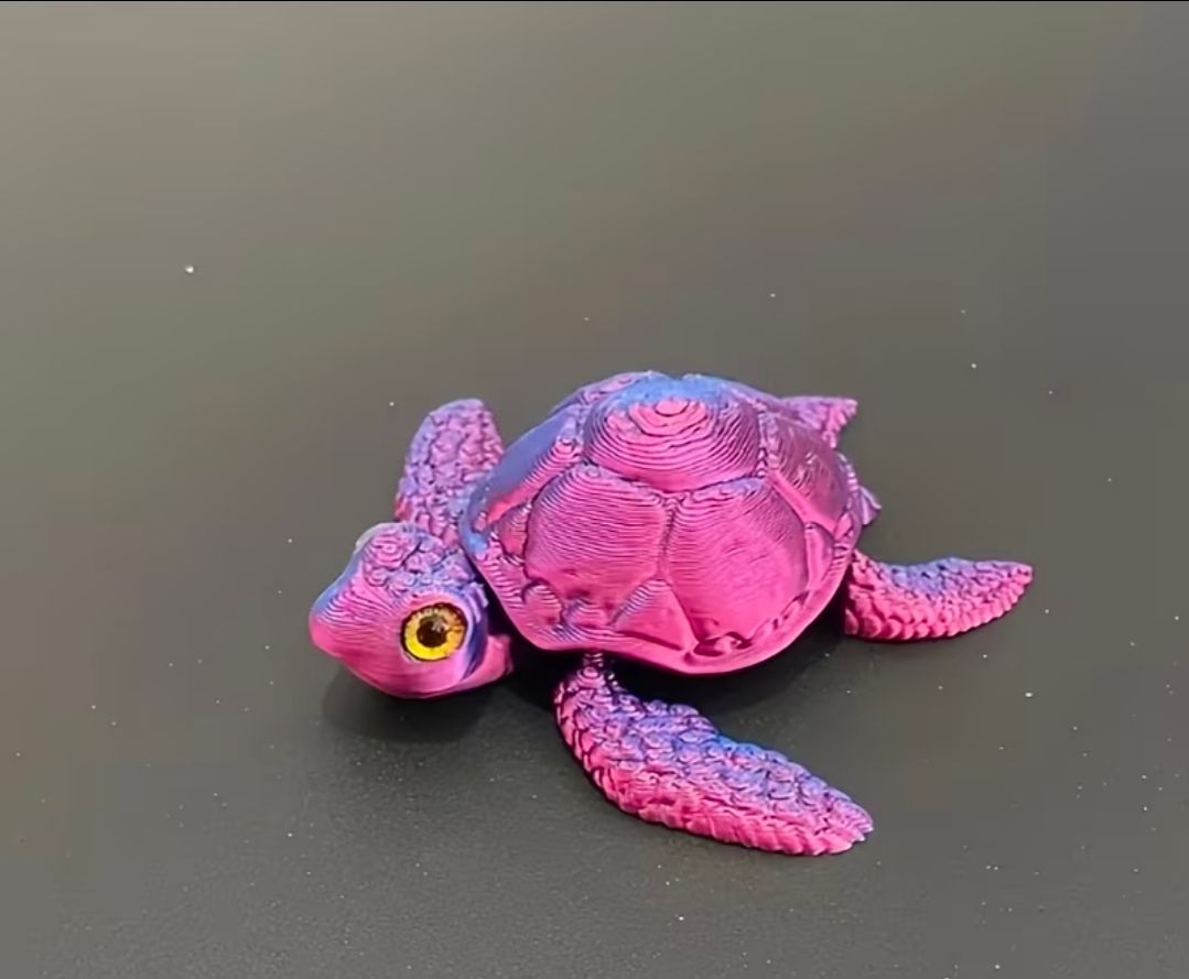 3D Printed Turtle, blue green