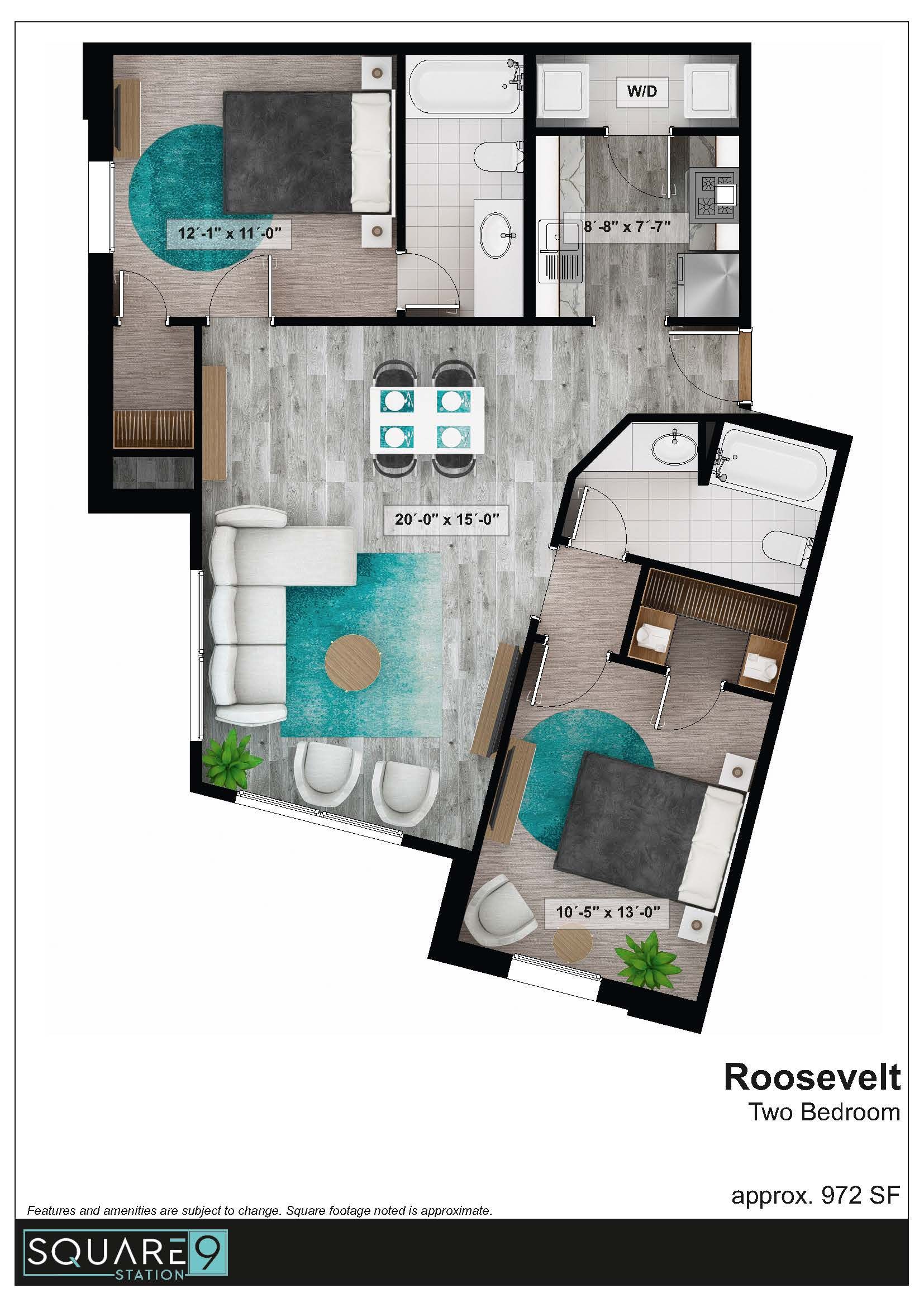 Floor plan of an apartment labeled