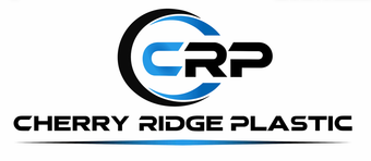 Cherry Ridge Plastic logo. Green and gray cylinder, black text.