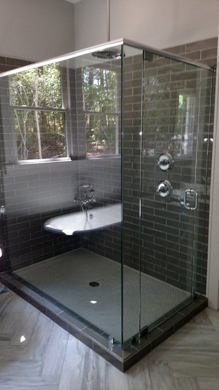 Stone and Chrome Bathroom — Opelika, AL — Precision Glass Company