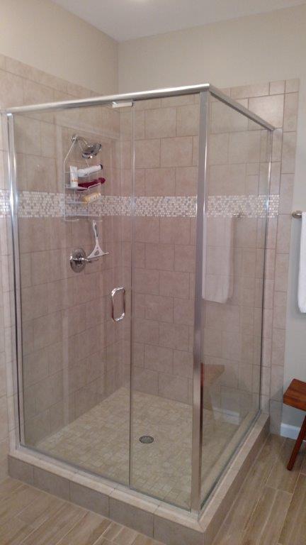Cubed Shaped Shower Glass Door Enclosure — Shaped Shower Enclosures in Opelika, AL
