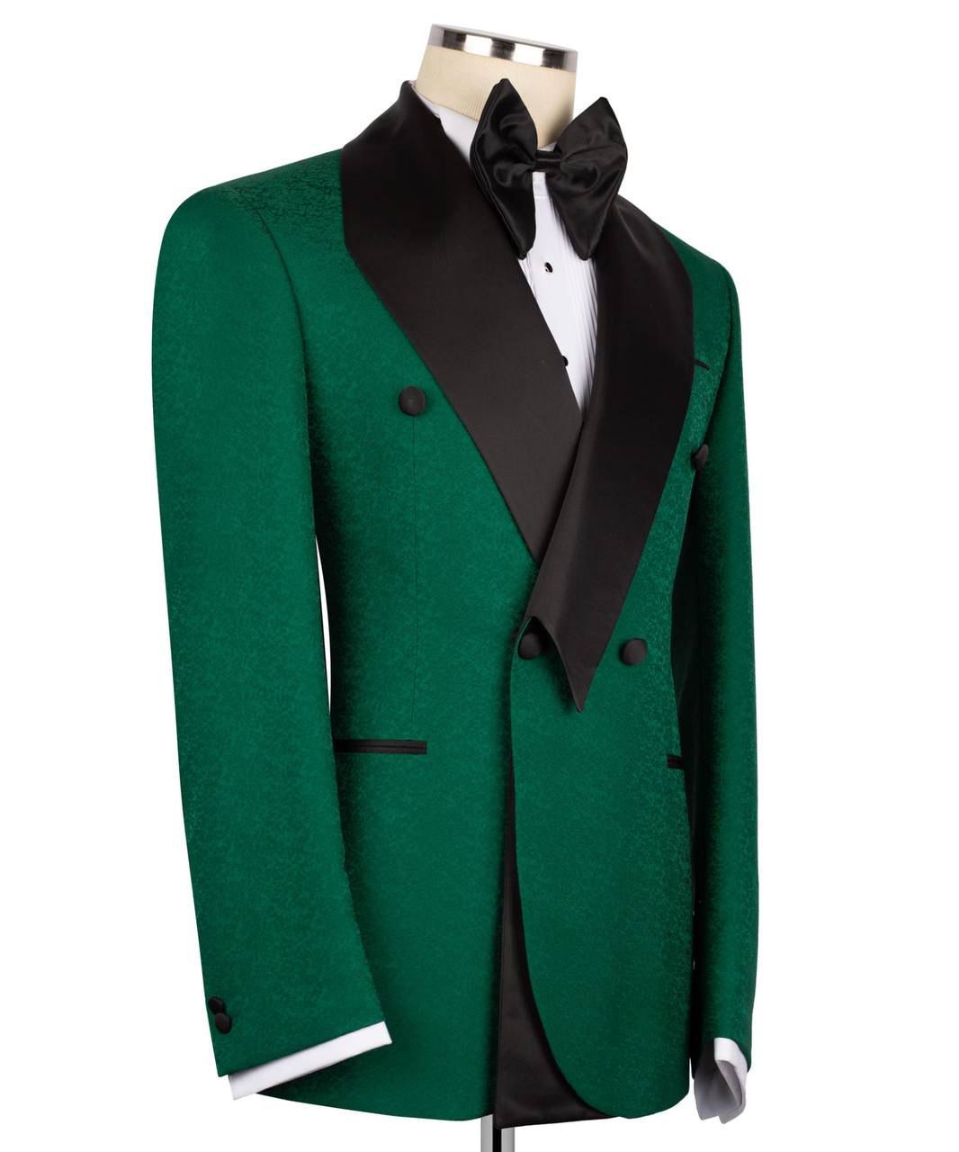 ORIGINAL MILANO –2Pcs Emerald Green Double-Breasted Tuxedo Jacket
