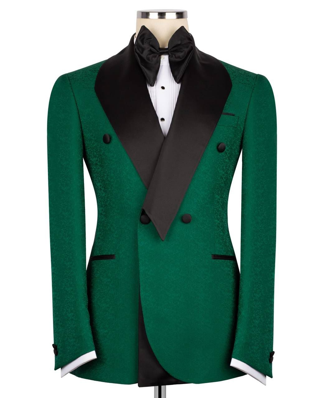 ORIGINAL MILANO –2Pcs Emerald Green Double-Breasted Tuxedo Jacket