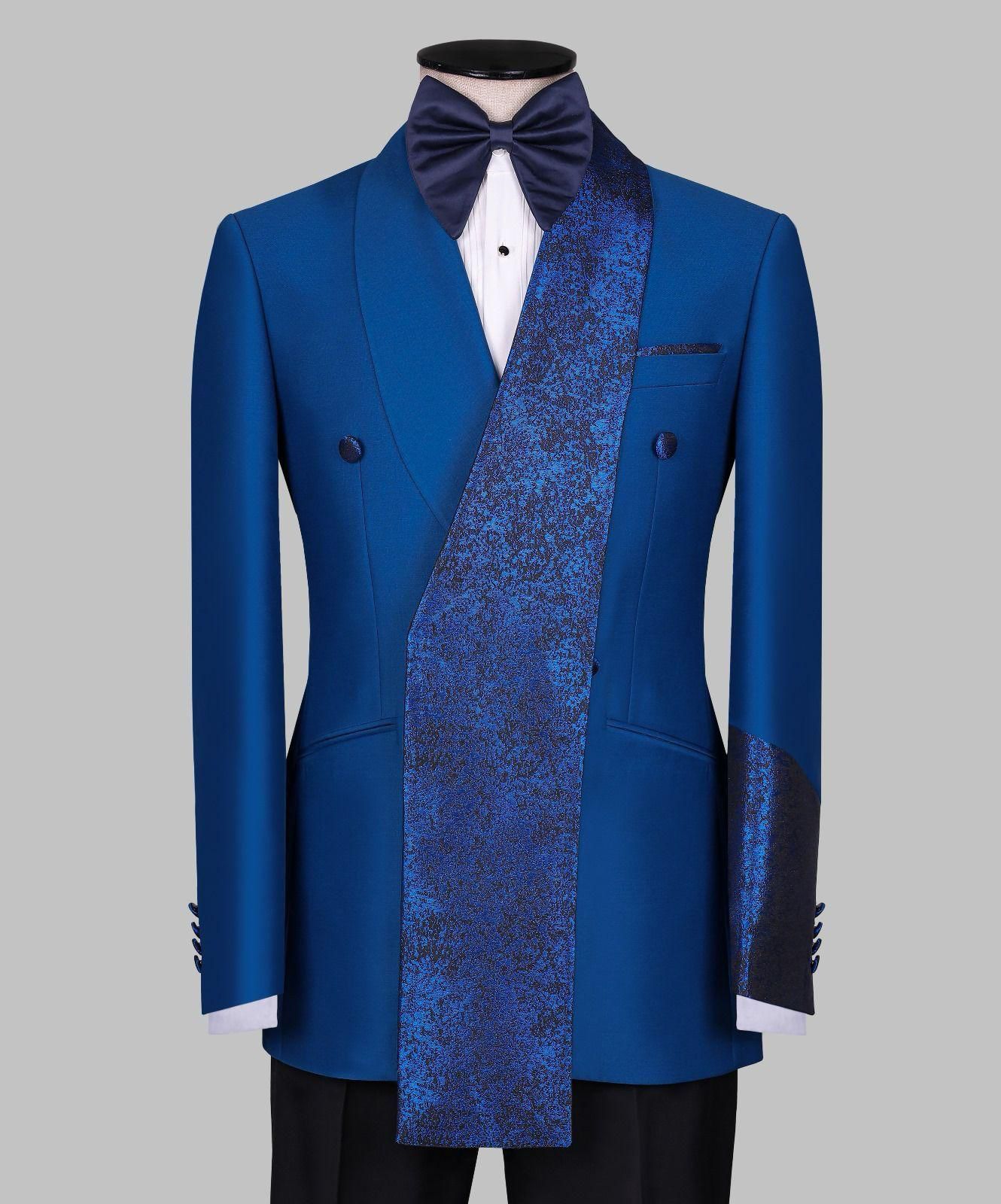 ORIGINAL MILANO –2Pcs Royal Blue Statement Double-Breasted Tuxedo