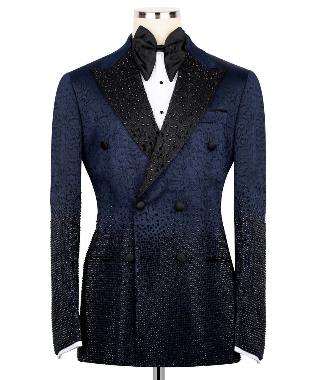 ORIGINAL MILANO – 2Pcs Midnight Sapphire Double-Breasted Tuxedo