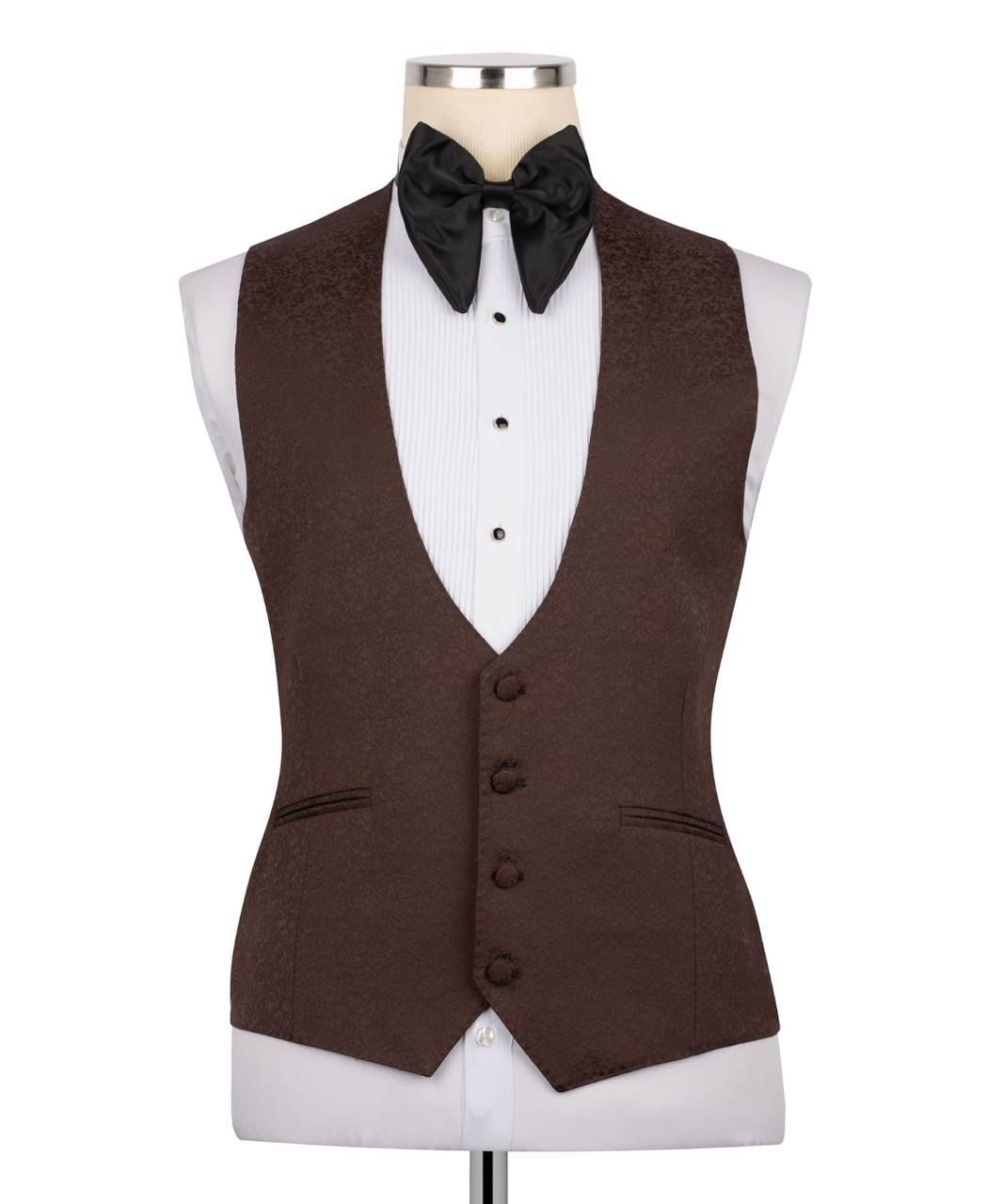 ORIGINAL MILANO – 3pcs Rich Espresso Brown Shawl Lapel Tuxedo