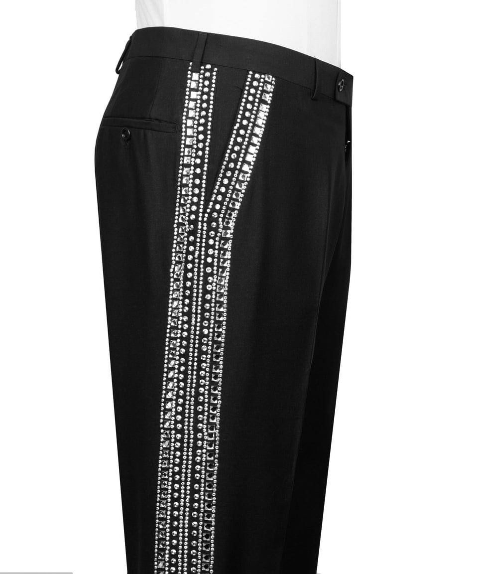 ORIGINAL MILANO –3Pcs Black Crystal Embellished Luxury Tuxedo