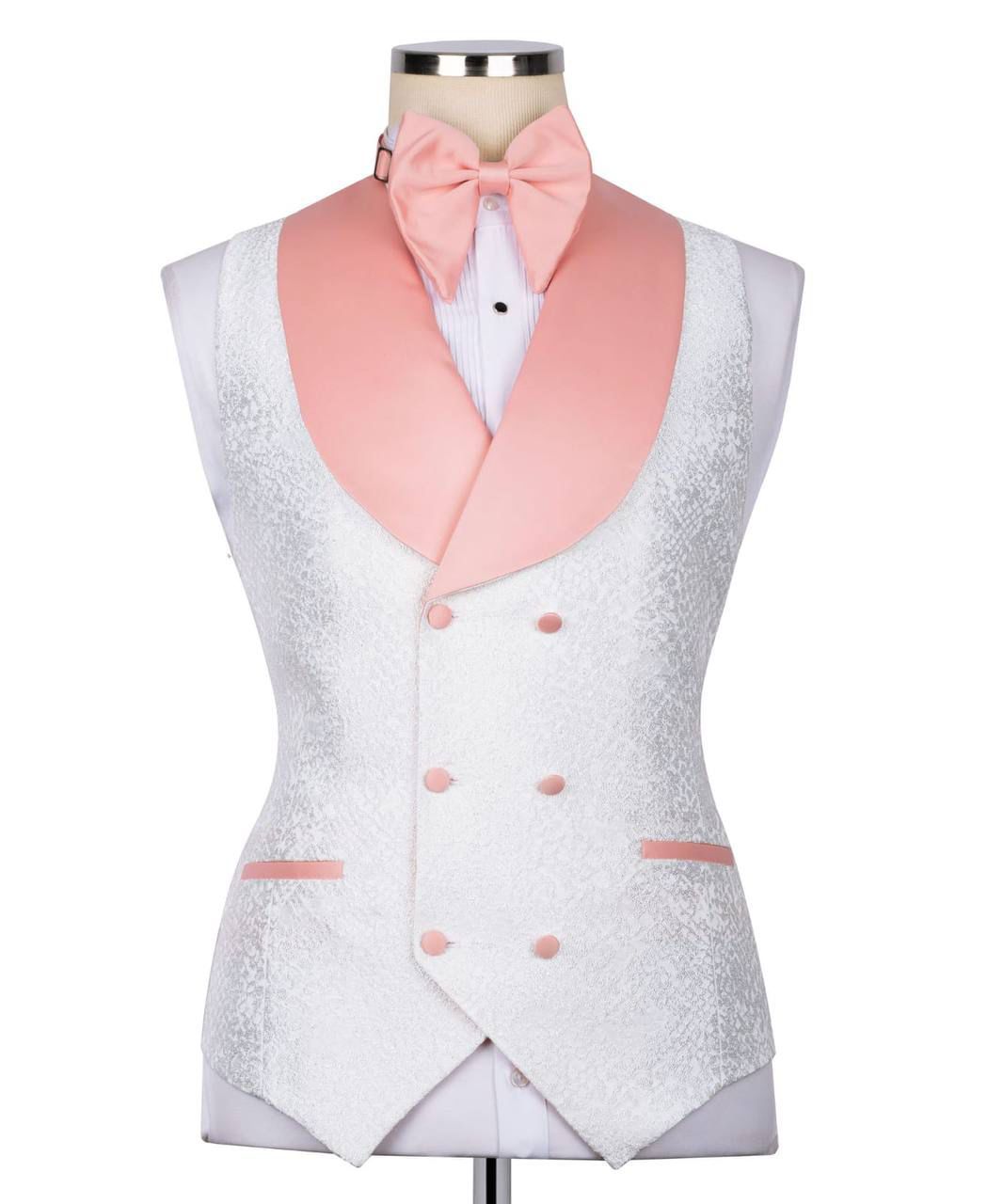 ORIGINAL MILANO – 3Pcs White & Blush Prestige Tuxedo