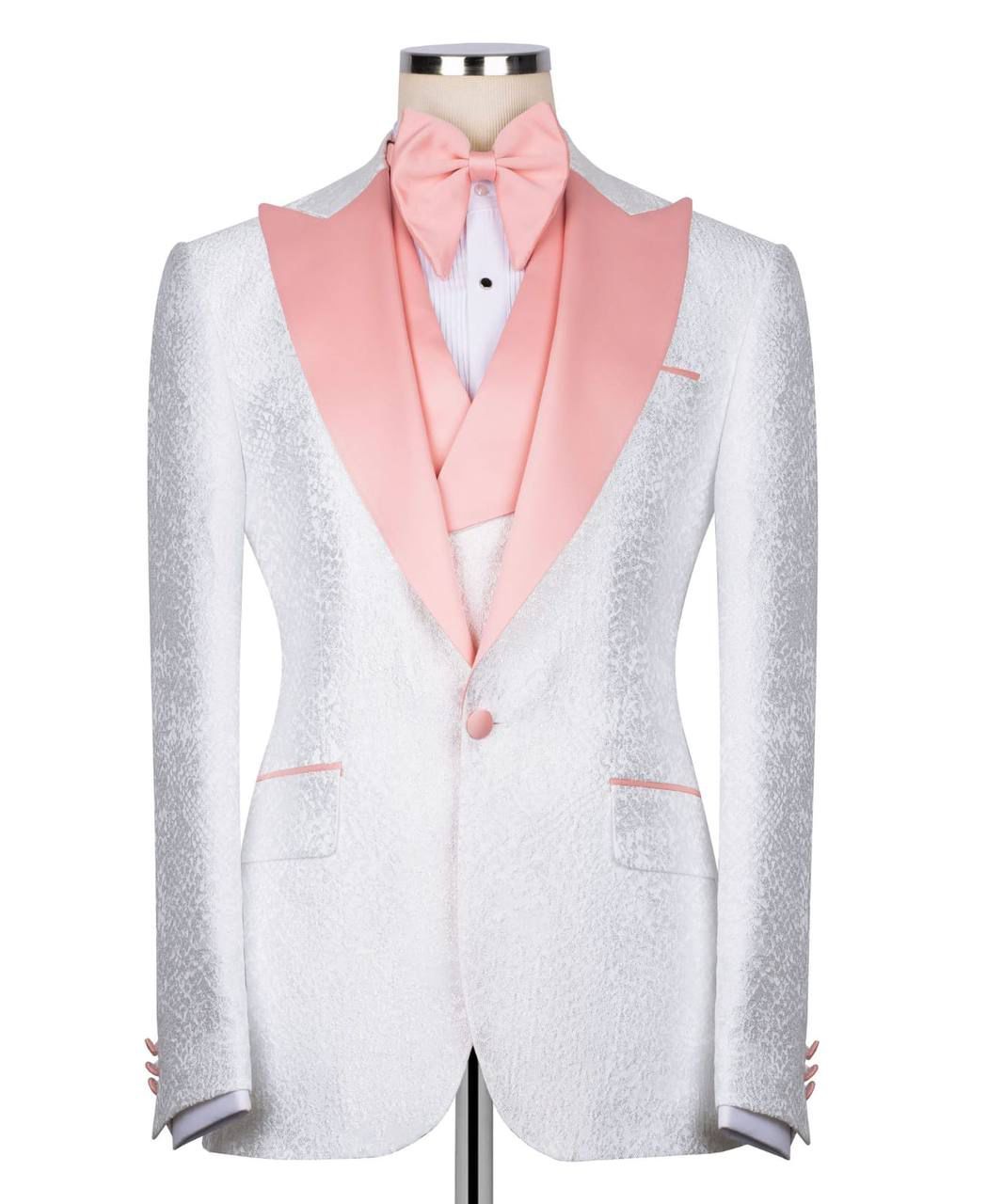 ORIGINAL MILANO – 3Pcs White & Blush Prestige Tuxedo