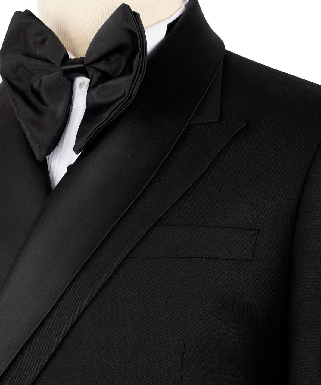 ORIGINAL MILANO – Black Satin Peak Lapel Modern Tuxedo