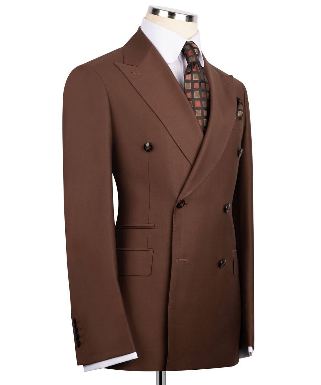 ORIGINAL MILANO – Classic Brown Italian Double-Breasted Suit