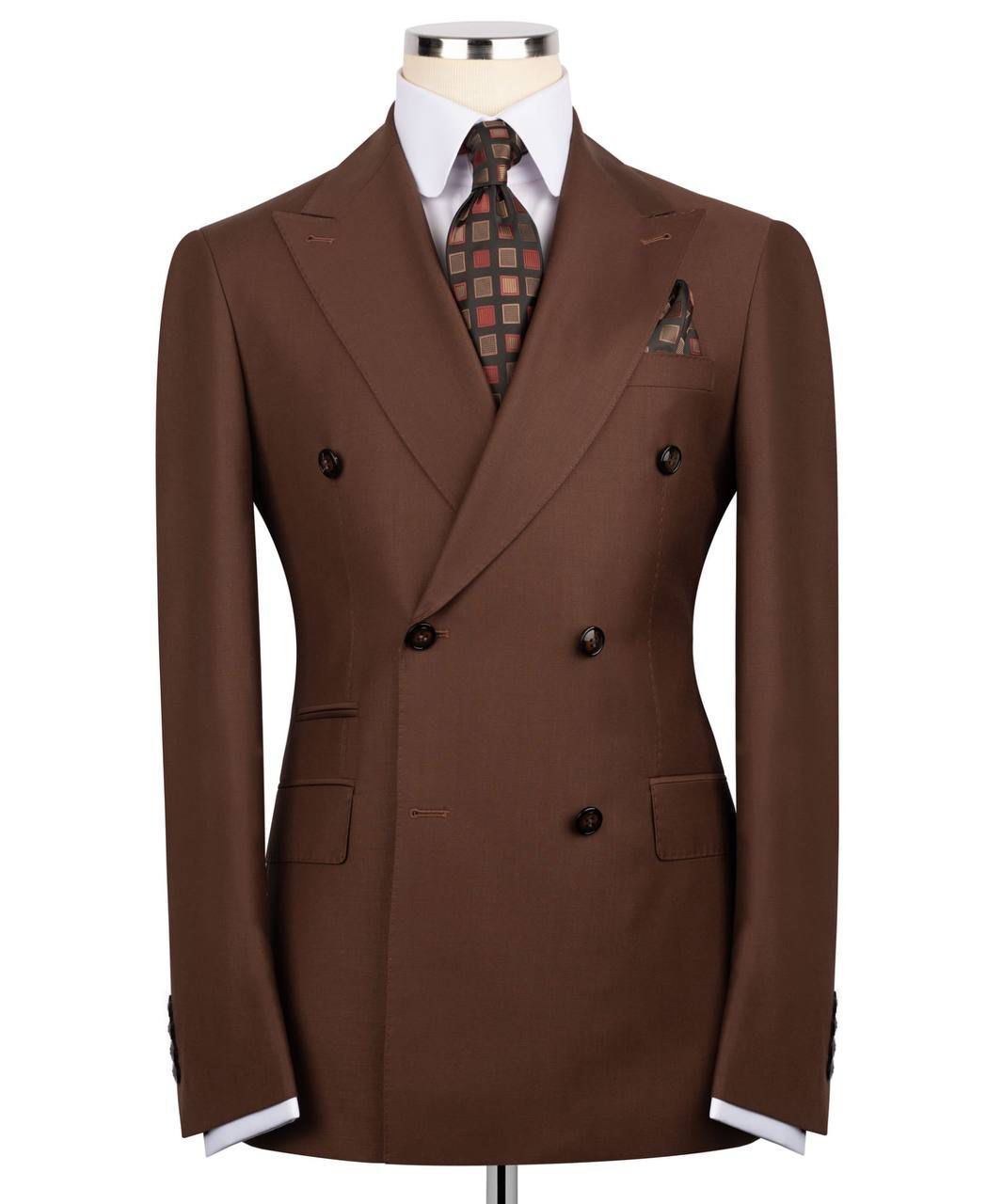 ORIGINAL MILANO – Classic Brown Italian Double-Breasted Suit