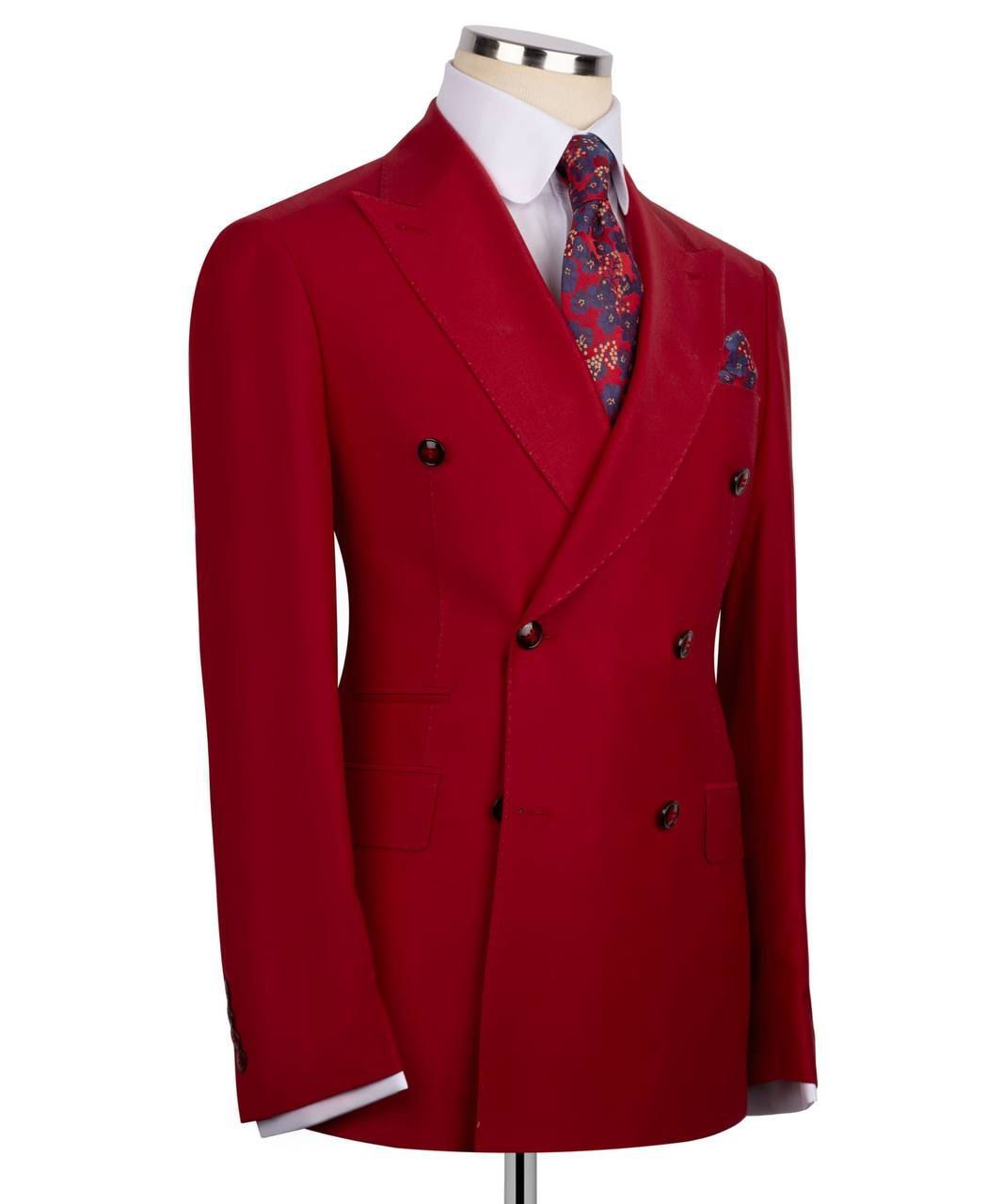 ORIGINAL MILANO –2Pcs Signature Red Italian Double-Breasted Suit