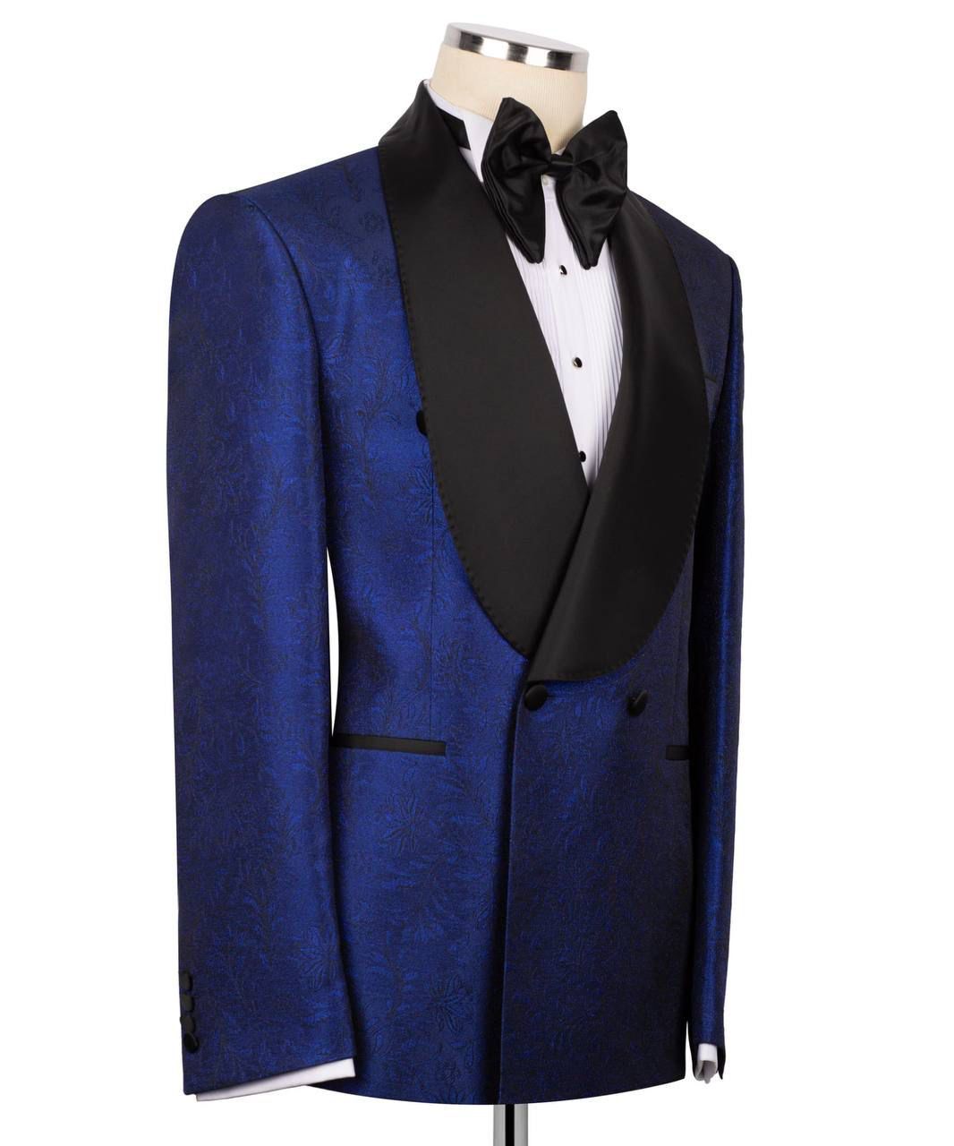 ORIGINAL MILANO –2pcs Royal Blue Jacquard Luxury Tuxedo
