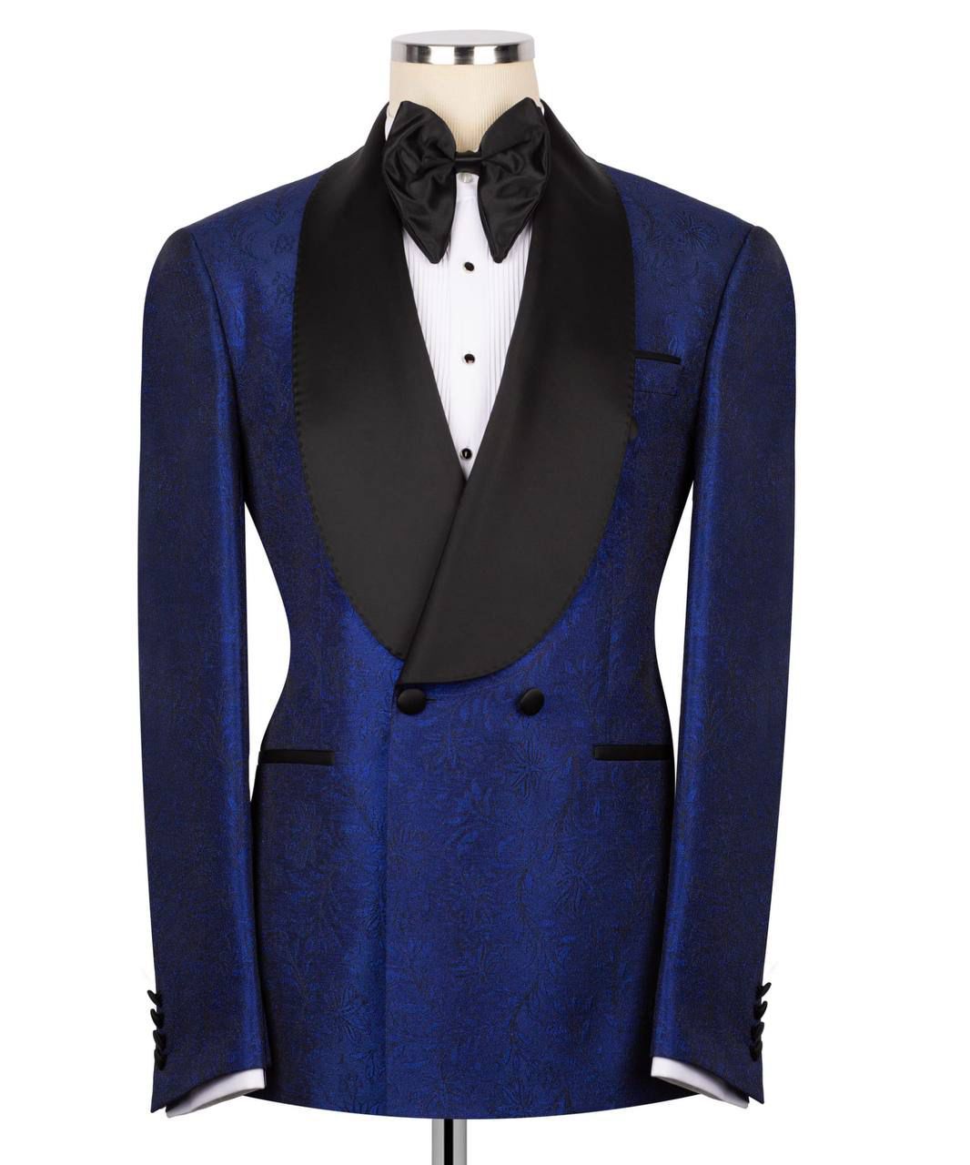 ORIGINAL MILANO –2pcs Royal Blue Jacquard Luxury Tuxedo