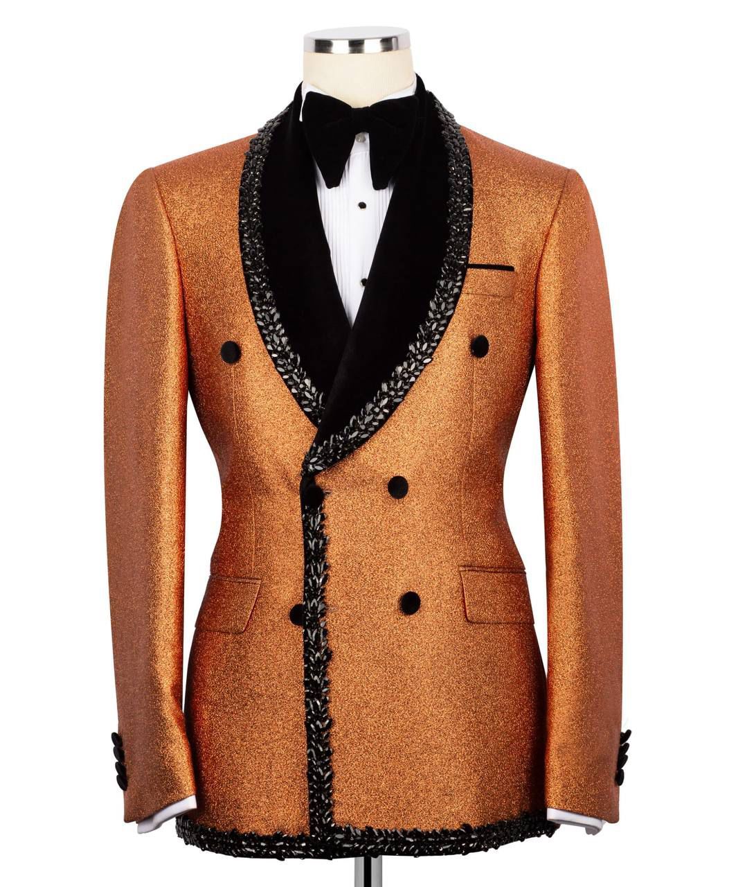 ORIGINAL MILANO –2Pcs Copper Gold Luxury Double-Breasted Tuxedo