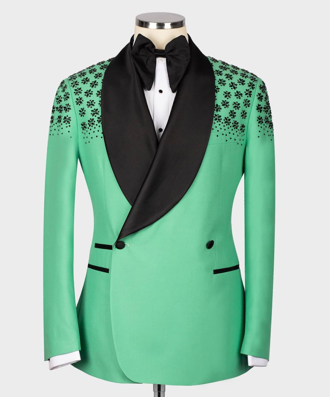 ORIGINAL MILANO –2pcs Emerald Green Crystal Accent Tuxedo