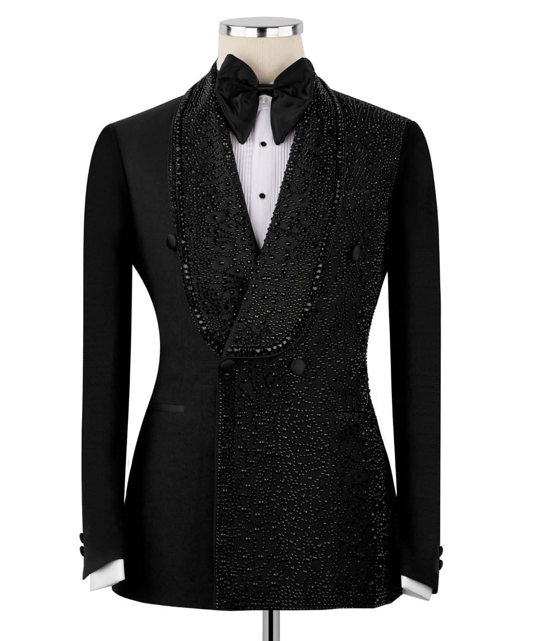 ORIGINAL MILANO – Black Crystal Noir Couture Tuxedo