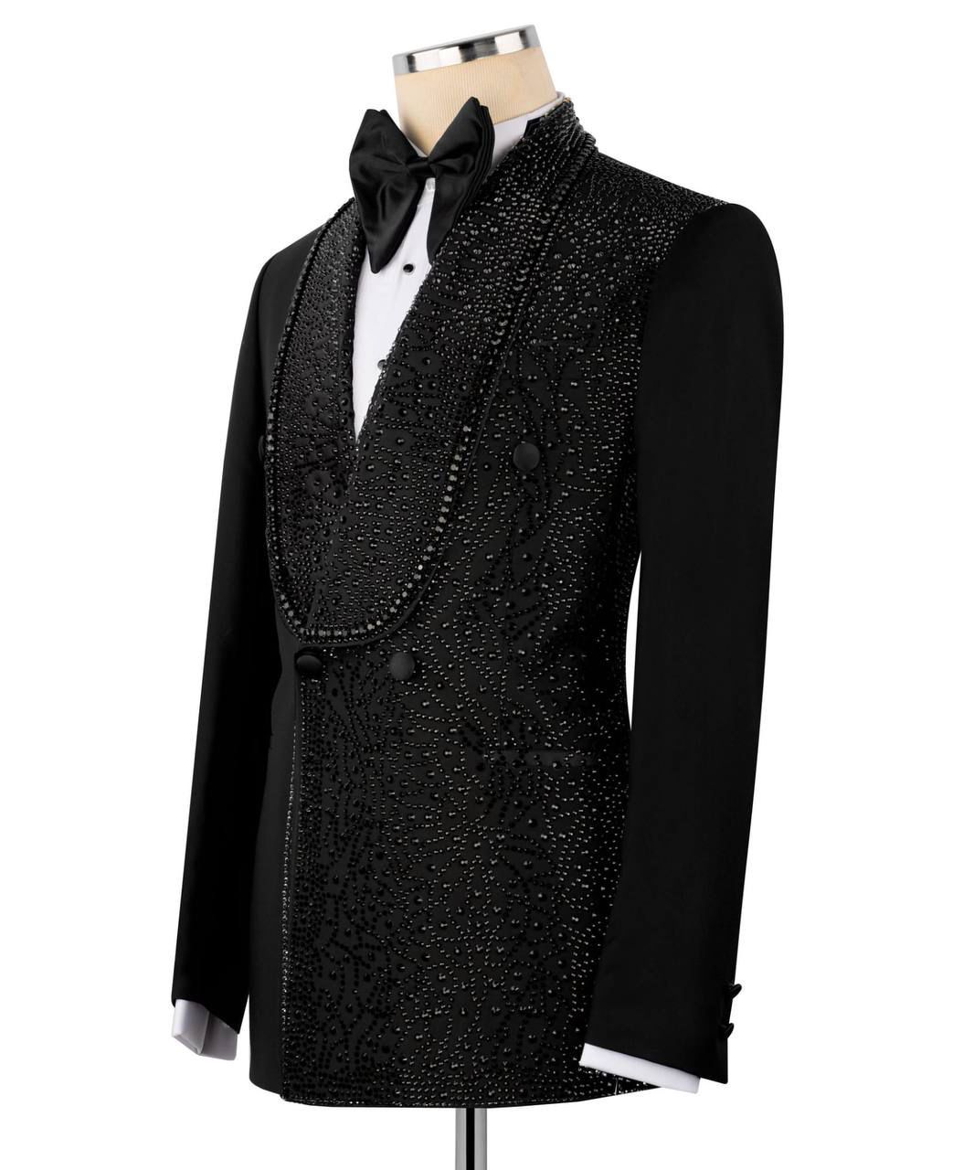 ORIGINAL MILANO – Black Crystal Noir Couture Tuxedo