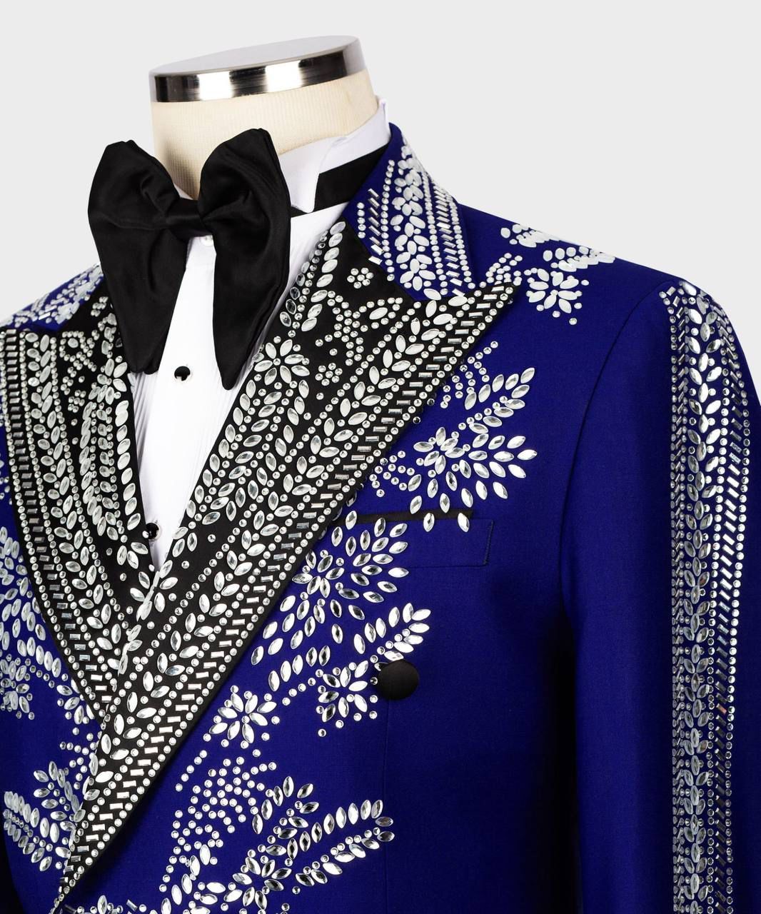 ORIGINAL MILANO – Royal Blue Crystal Embellished Couture Tuxedo
