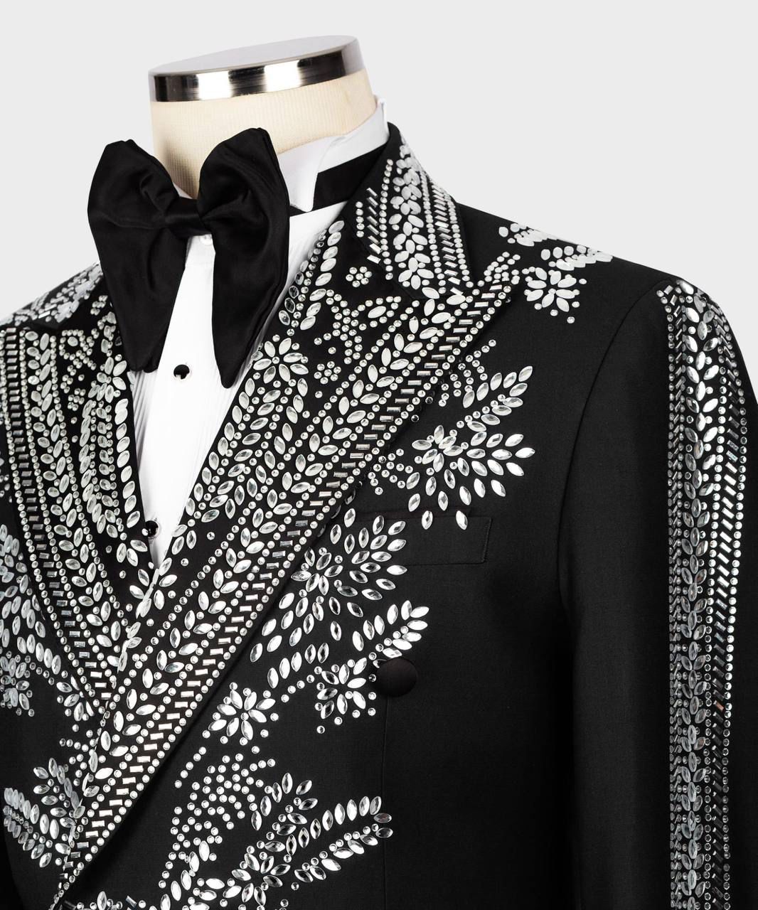 ORIGINAL MILANO – Black & Silver Crystal Regal Tuxedo