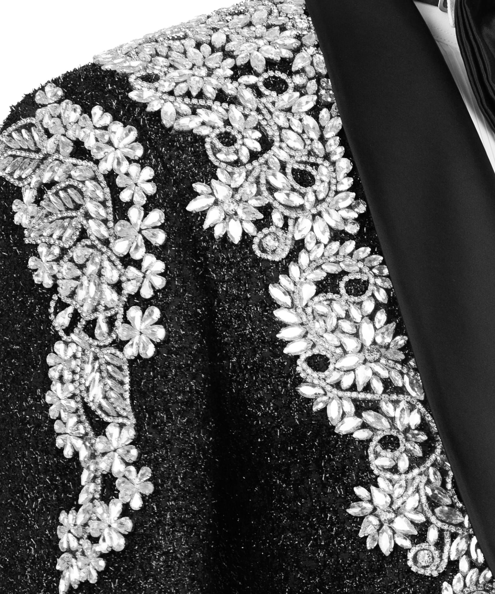 ORIGINAL MILANO – Midnight Noir Silver Embellished Couture Tuxedo