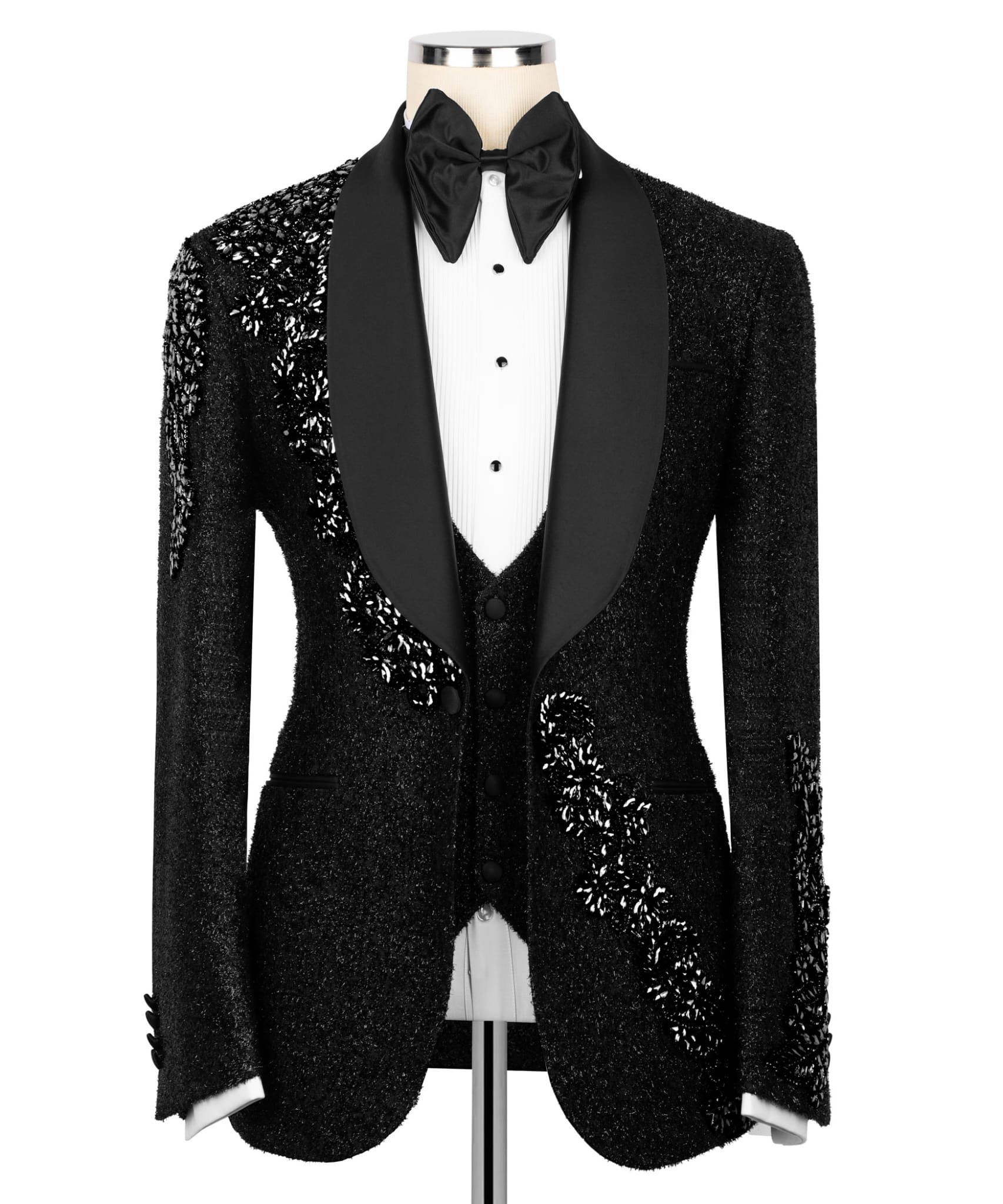 ORIGINAL MILANO – Midnight Noir Textured Couture Tuxedo