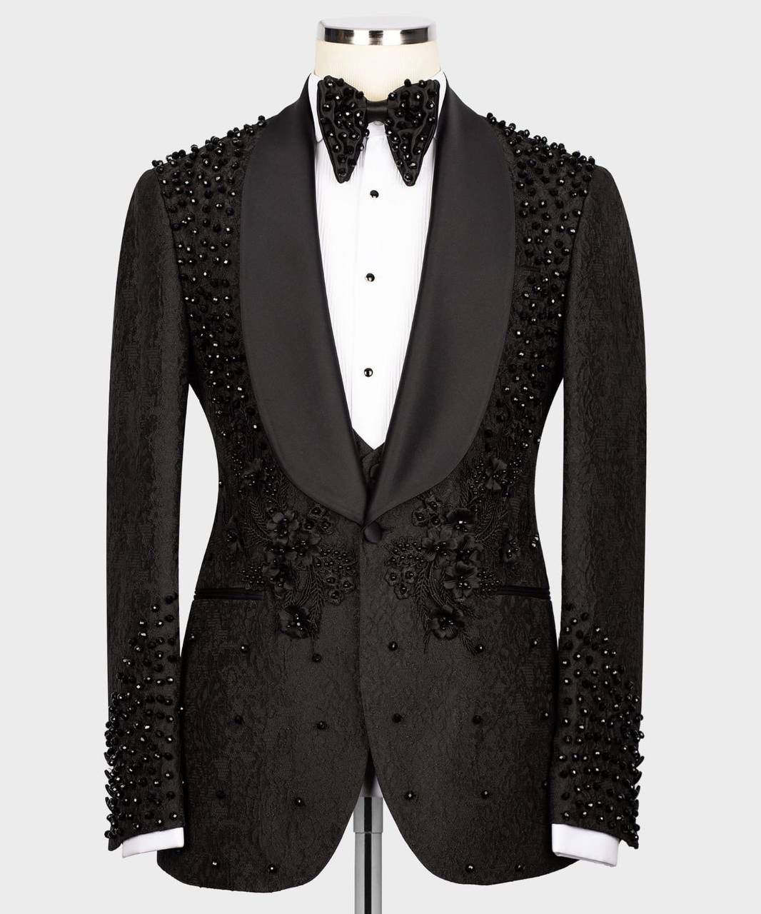 ORIGINAL MILANO – Noir Eclipse Beaded Couture Tuxedo