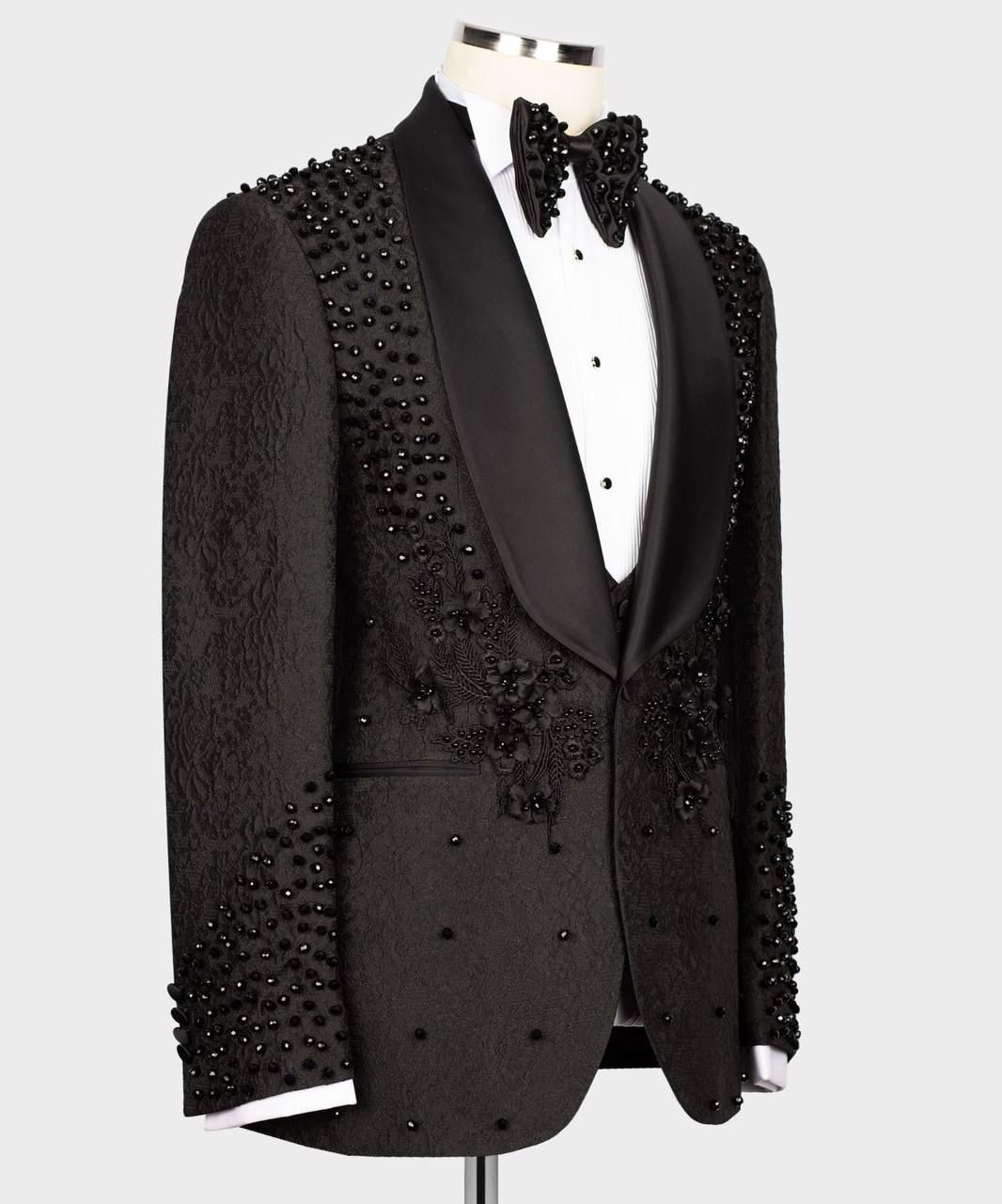 ORIGINAL MILANO – Noir Eclipse Beaded Couture Tuxedo