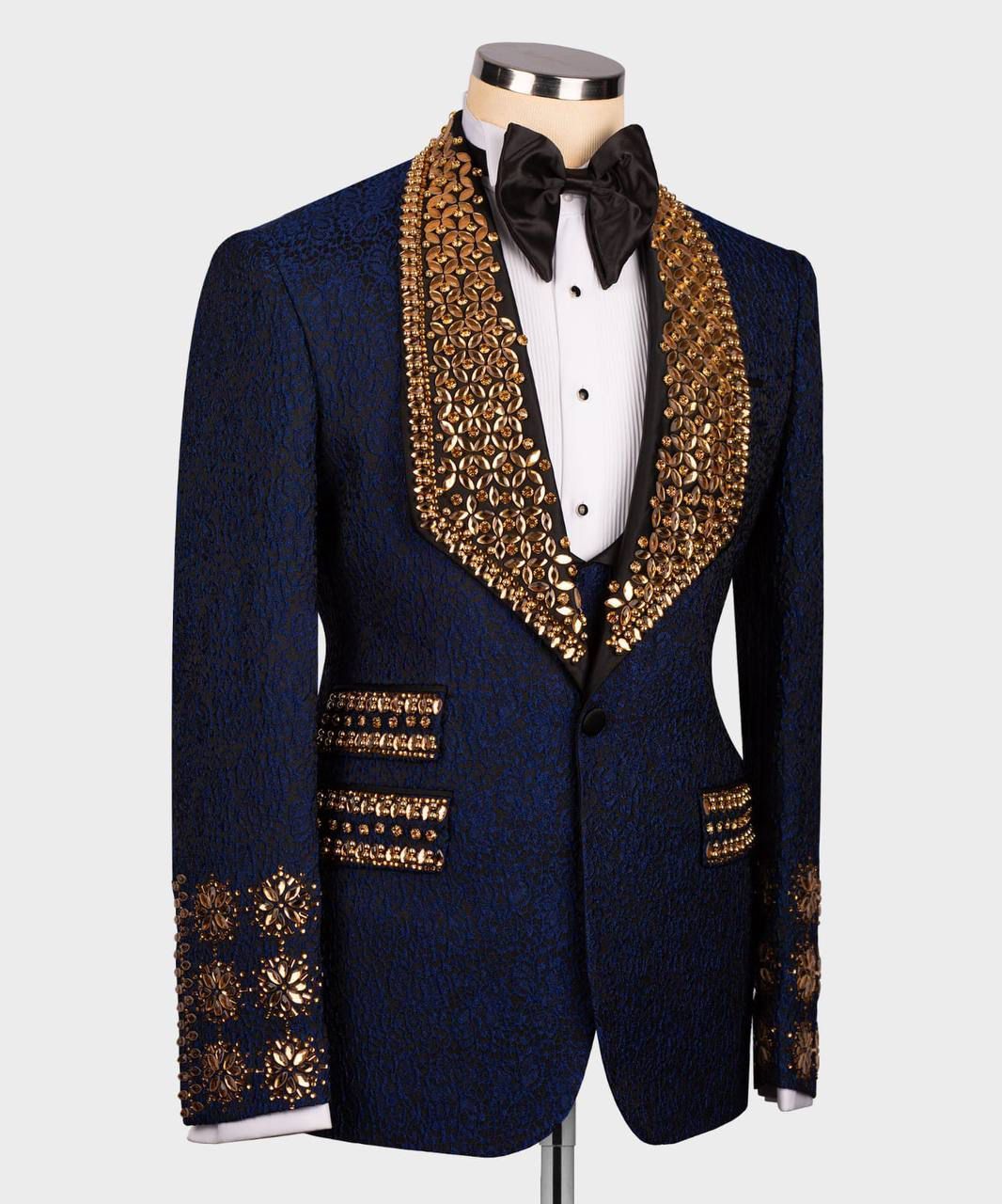 ORIGINAL MILANO – Royal Blue Gold Prestige Tuxedo
