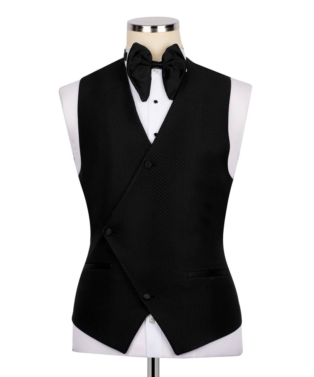 ORIGINAL MILANO – Midnight Texture Shawl Tuxedo