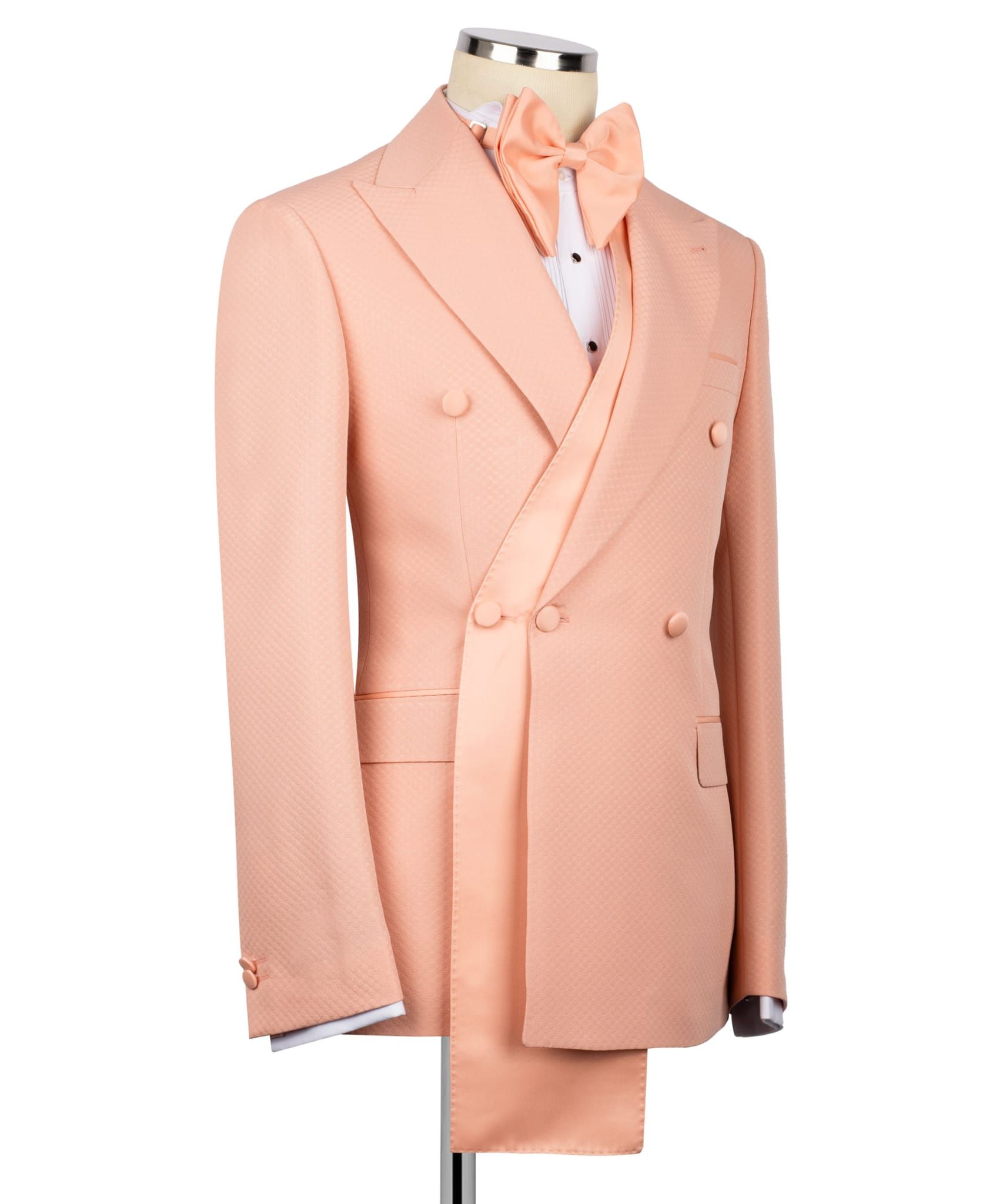 ORIGINAL MILANO – Peach Royale Asymmetric Couture Tuxedo