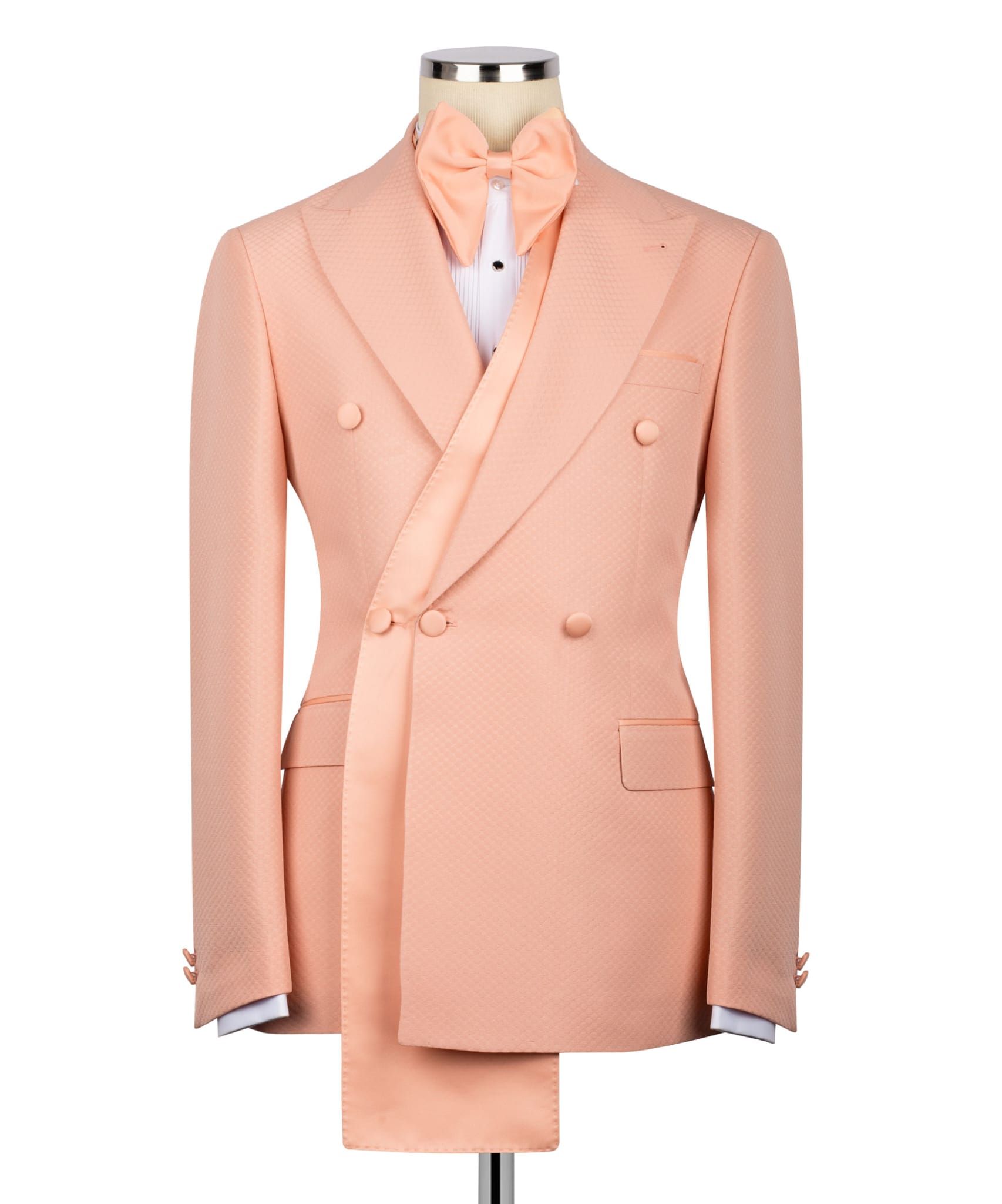 ORIGINAL MILANO – Peach Royale Asymmetric Couture Tuxedo