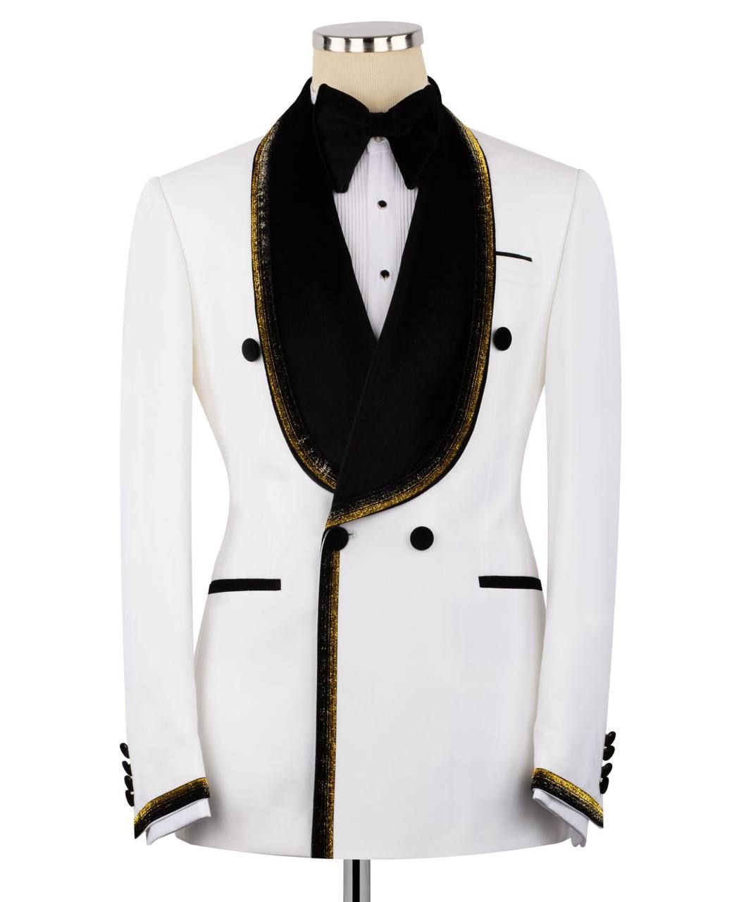 ORIGINAL MILANO –2Pcs White & Black Royal Trim Tuxedo