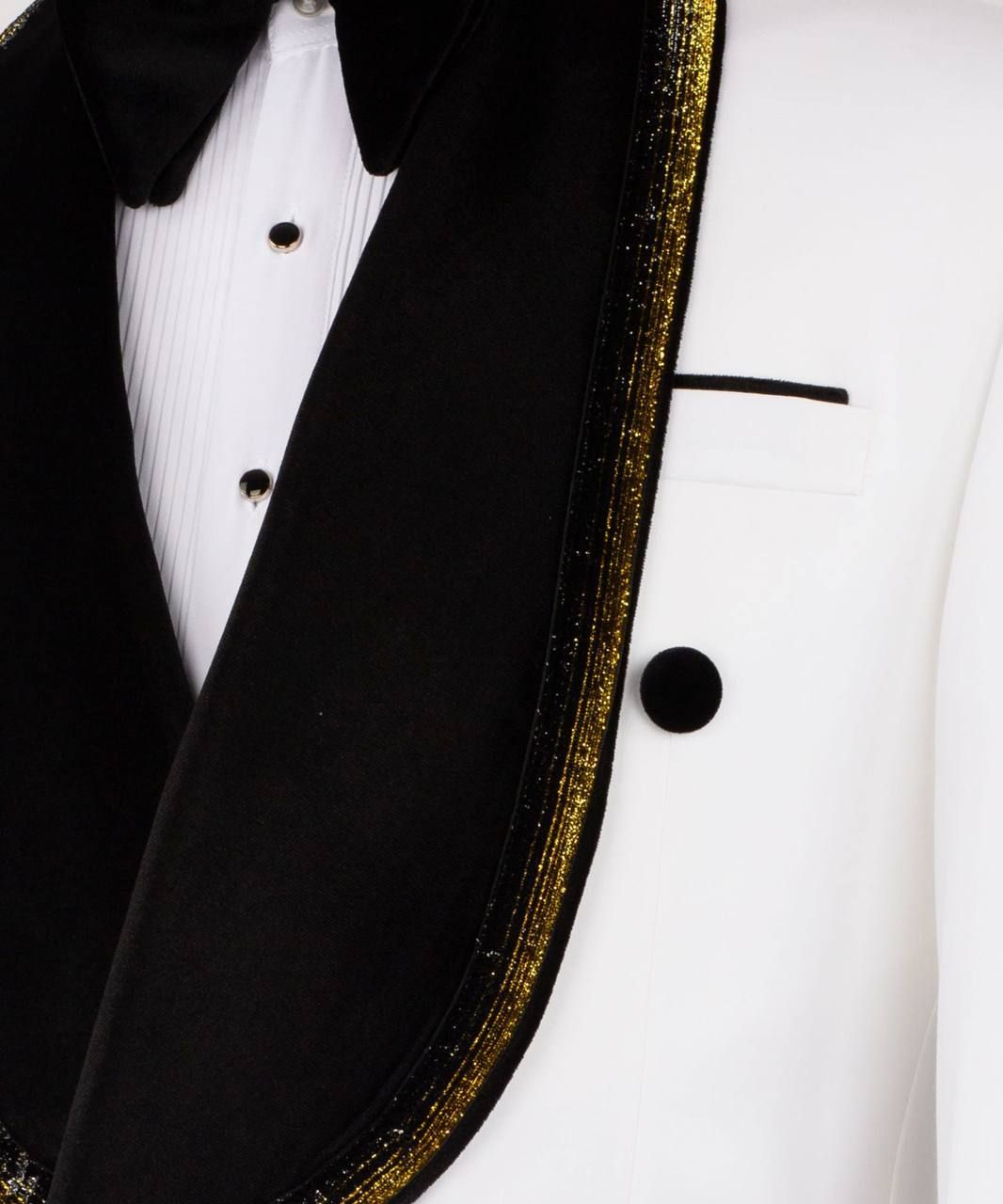 ORIGINAL MILANO –2Pcs White & Black Royal Trim Tuxedo