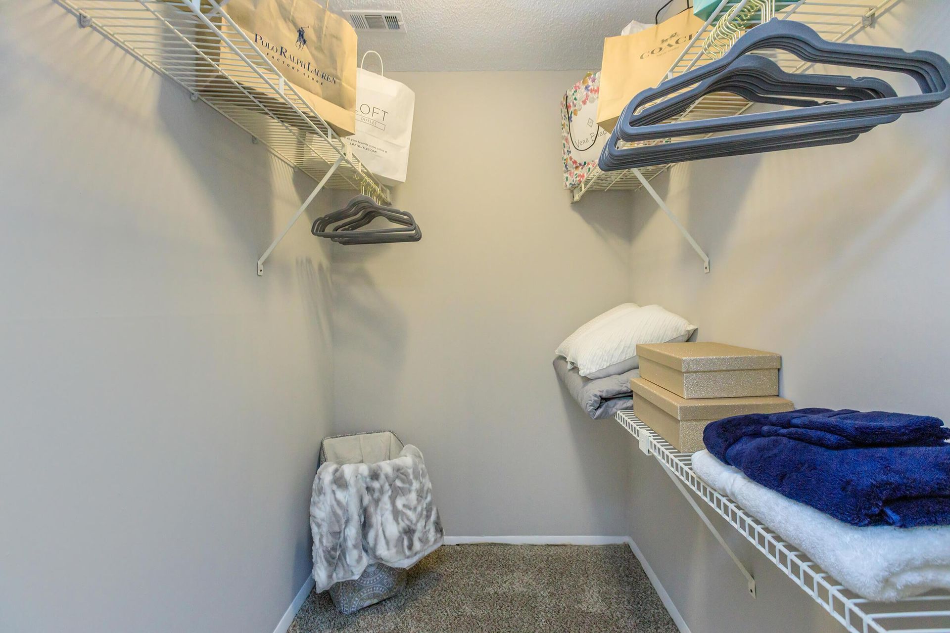 walk in closet at The Arbors in Garden City, GA.