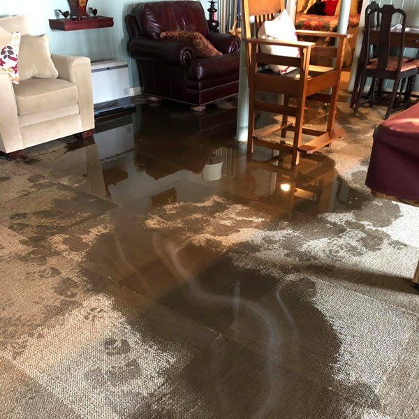 home flooded from burst pipe