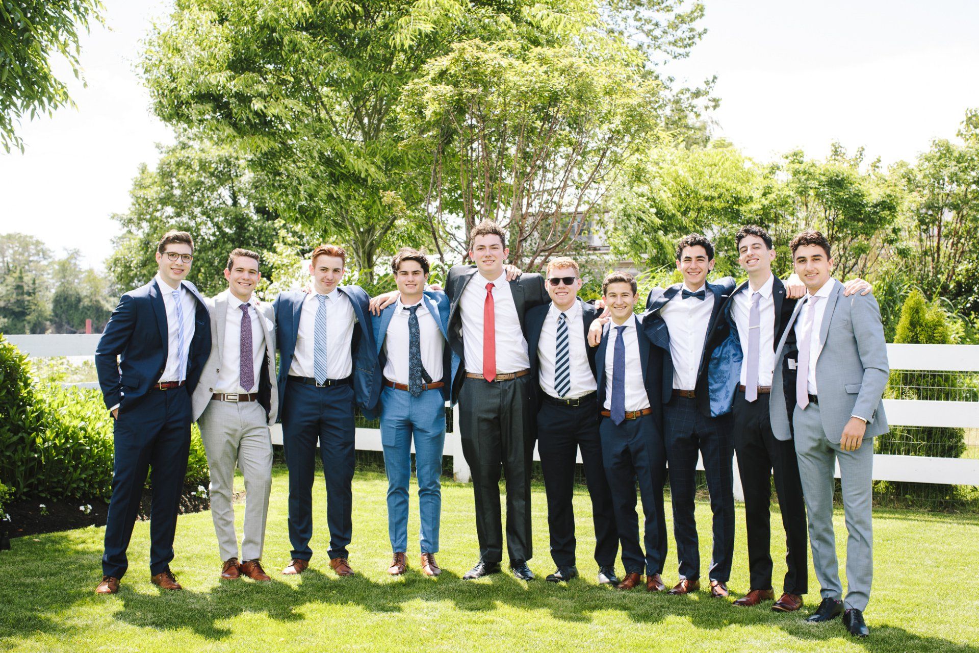 Group shot of young men at graduation