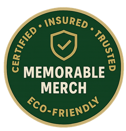 Green and gold badge: 