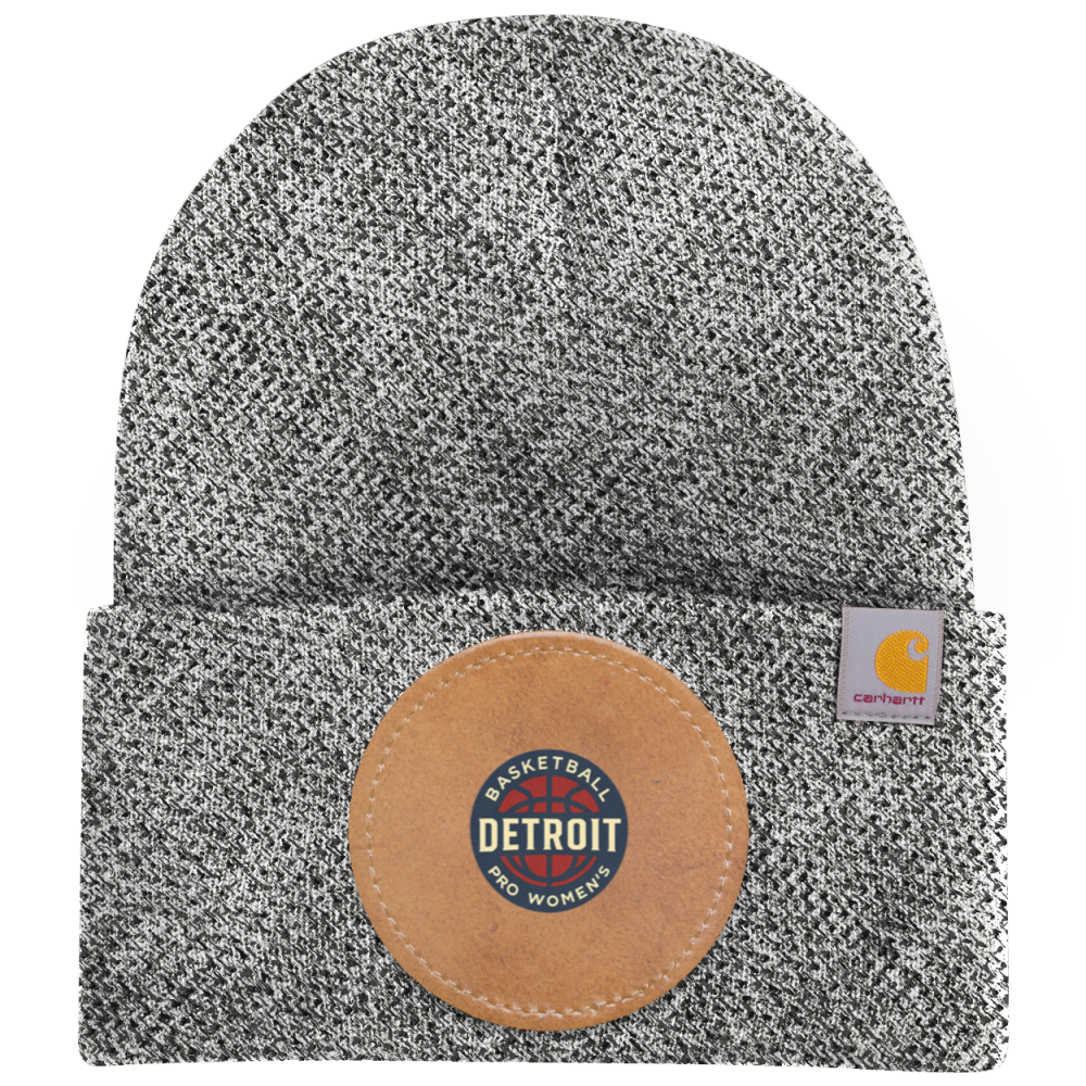Gray Carhartt beanie with a Detroit basketball patch.