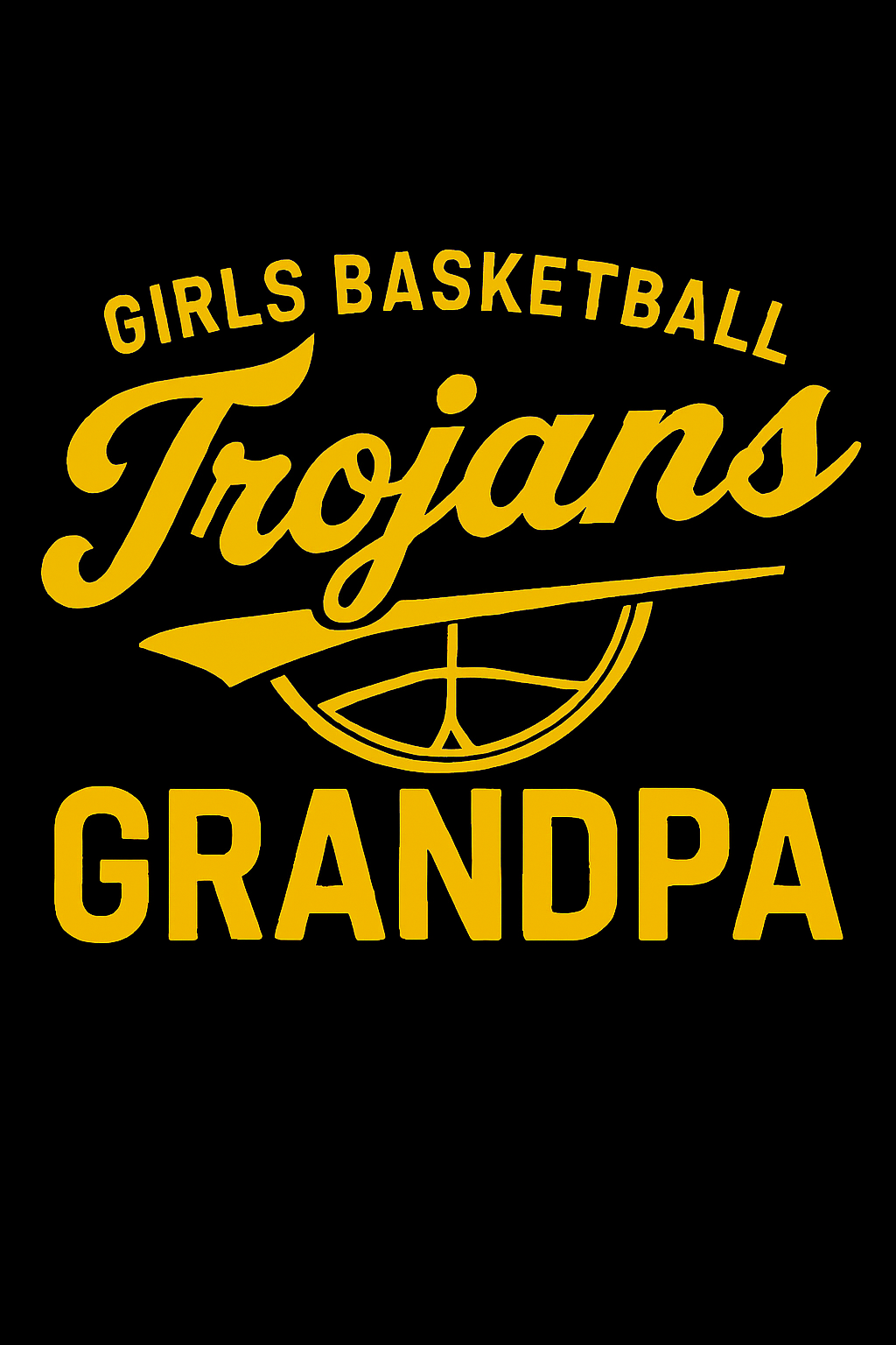 Black shirt with gold text: 