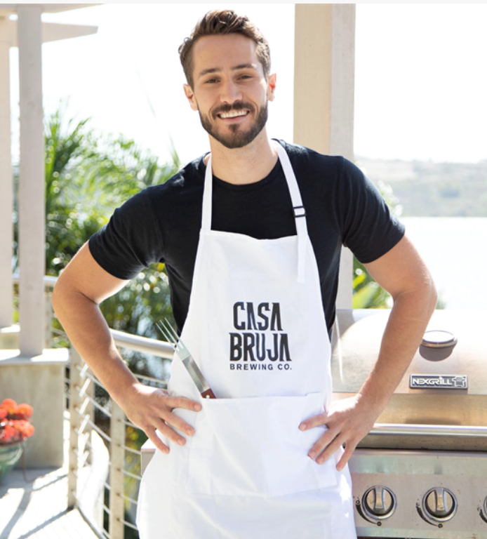 Man in apron with 