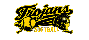 Girls Basketball Trojans #1 Fan logo in yellow on a black background.