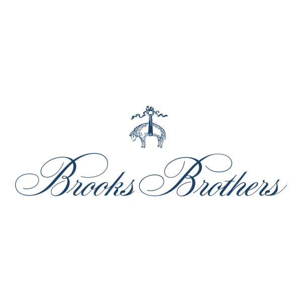 Brooks Brothers logo: script text and ram emblem.