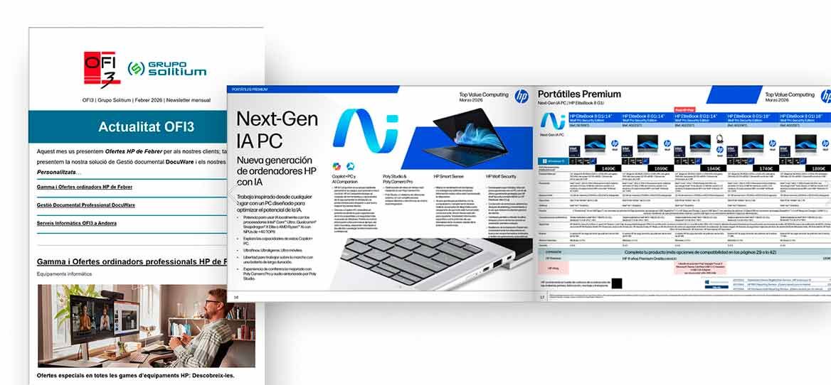Subscriu-te a la nostra newsletter mensual d'equipaments HP
