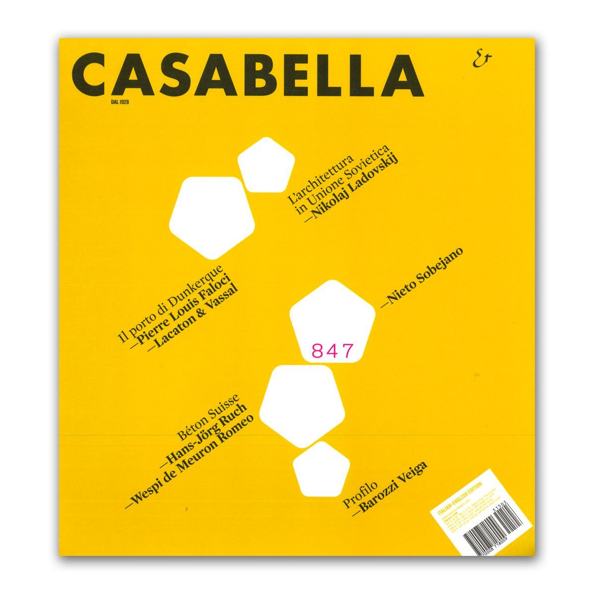 Copertina gialla della rivista: titolo 